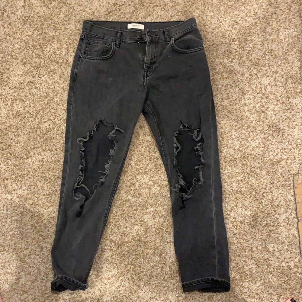 Forever 21 faded black mom jeans high waisted size 25.